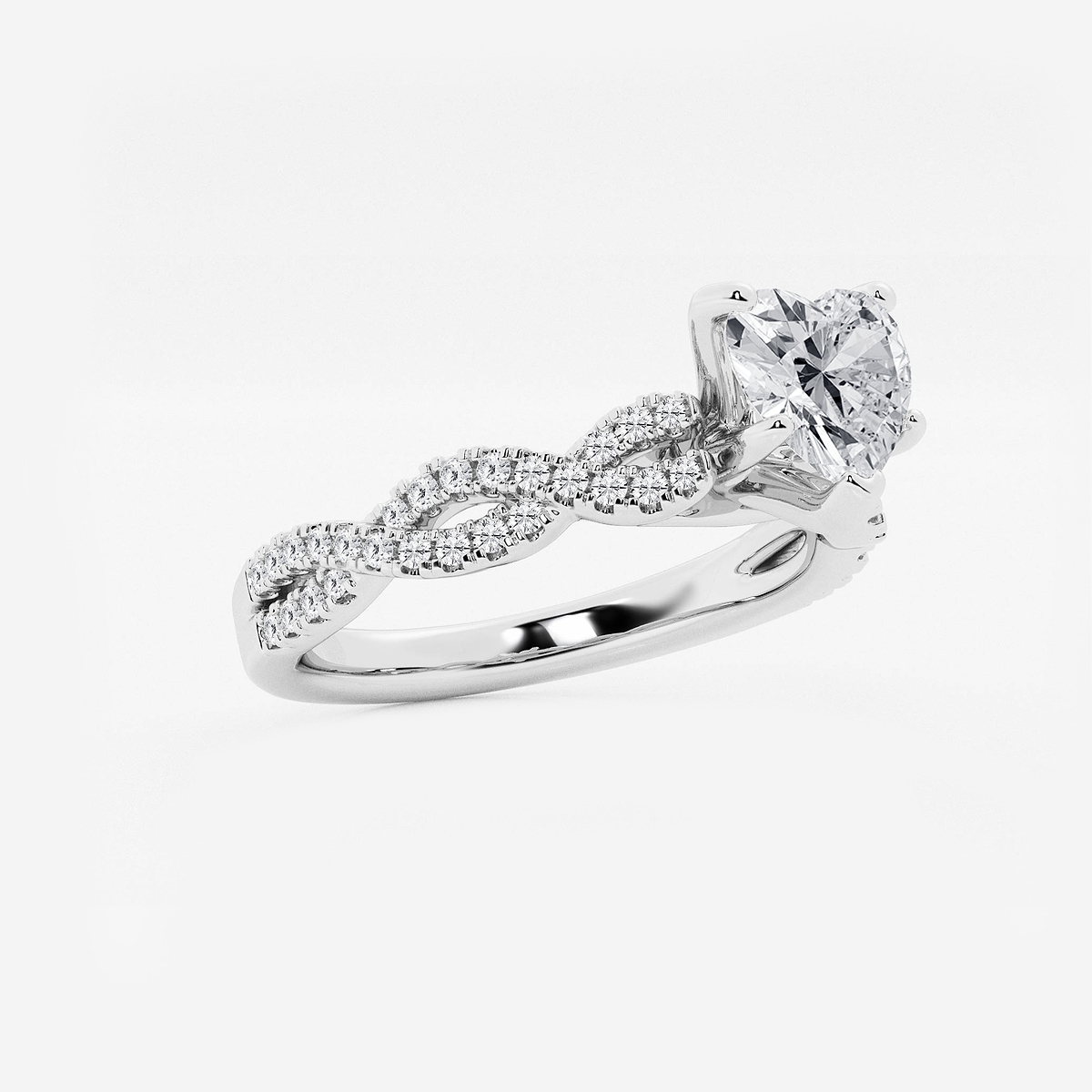 Additional Image 1 for  1 ctw Heart Lab Grown Diamond Double Twist Engagement Ring