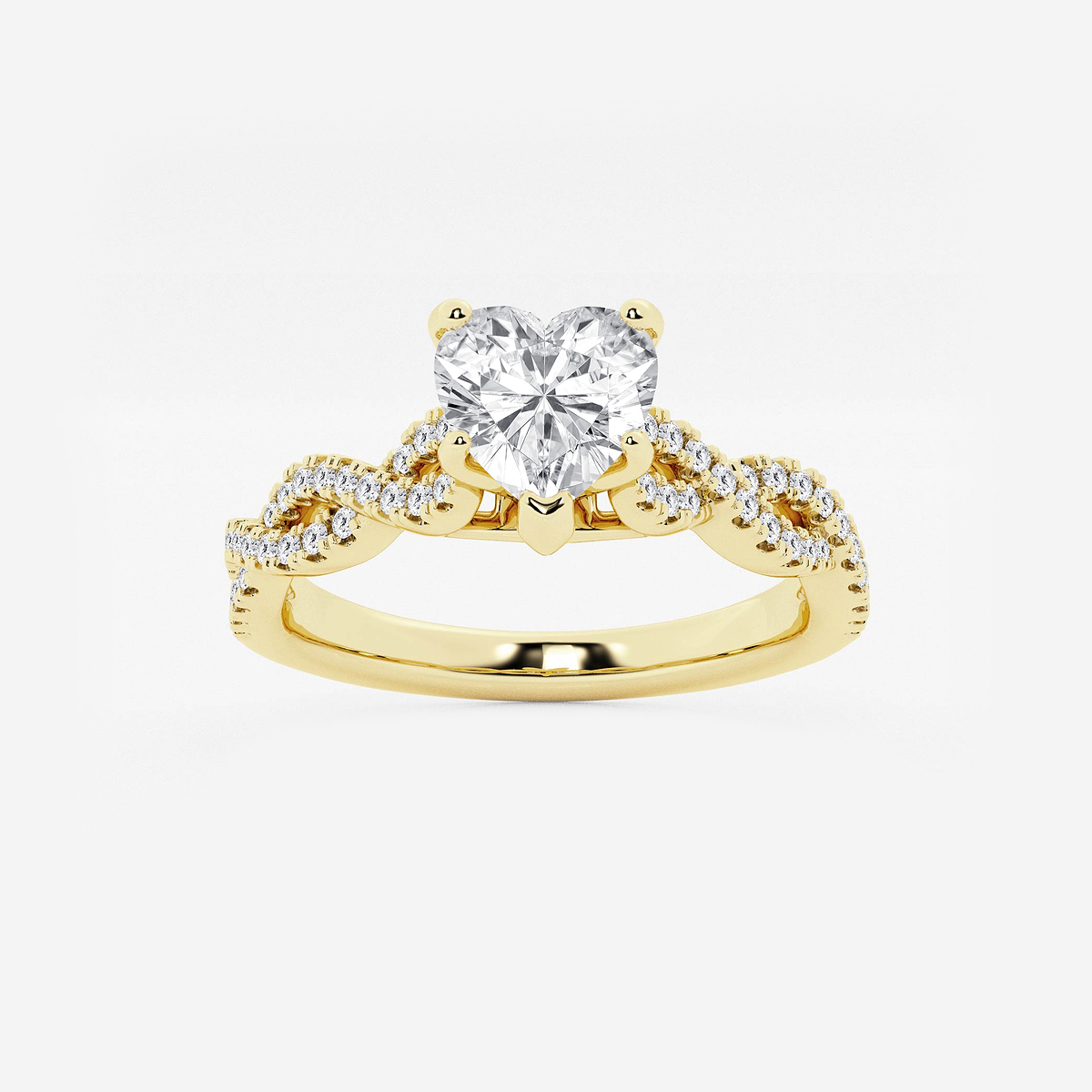 1 ctw Heart Lab Grown Diamond Double Twist Engagement Ring