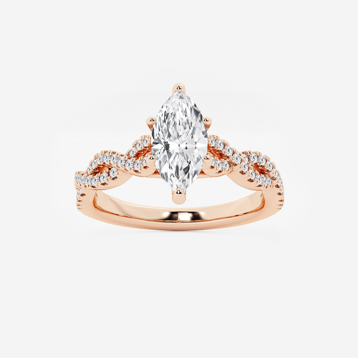 1 1/4 ctw Marquise Lab Grown Diamond Double Twist Engagement Ring