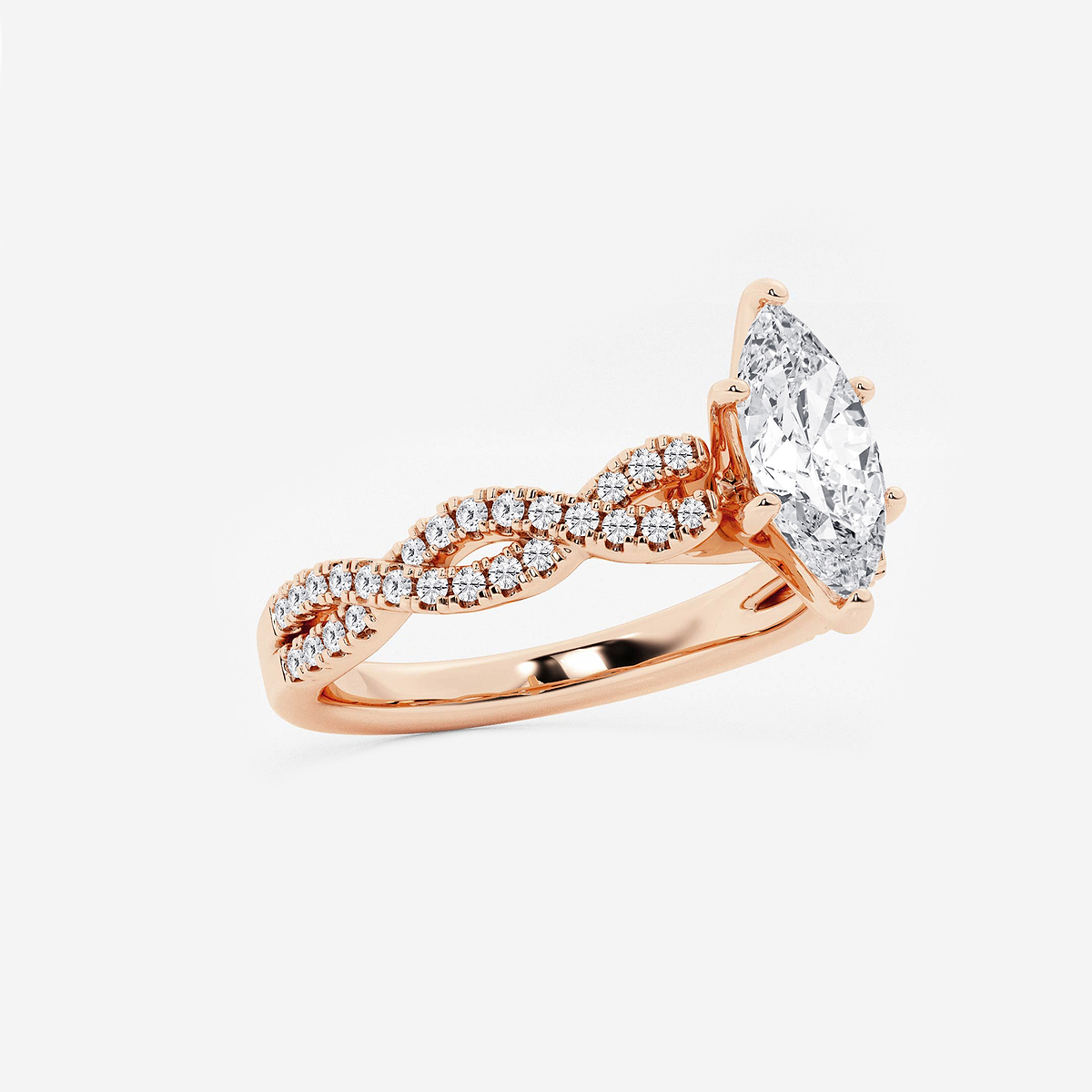 Additional Image 1 for  1 1/4 ctw Marquise Lab Grown Diamond Double Twist Engagement Ring