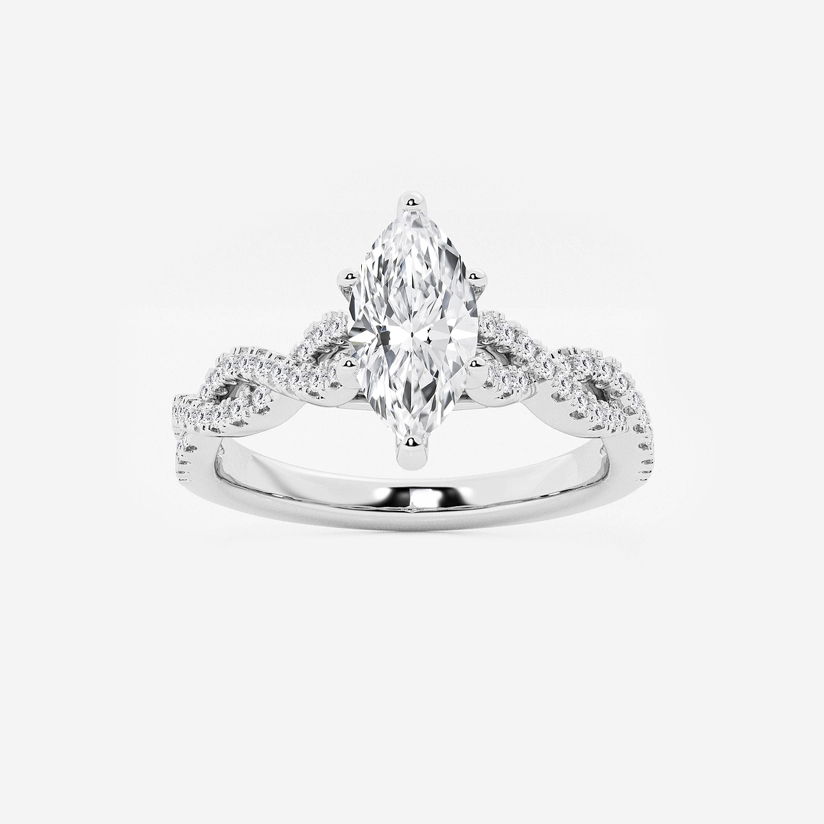 1 1/4 ctw Marquise Lab Grown Diamond Double Twist Engagement Ring