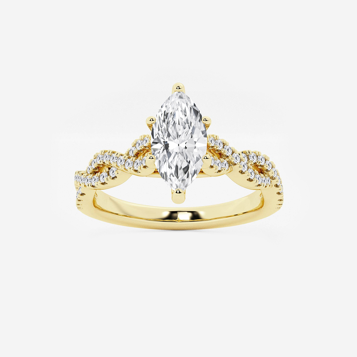 1 1/4 ctw Marquise Lab Grown Diamond Double Twist Engagement Ring