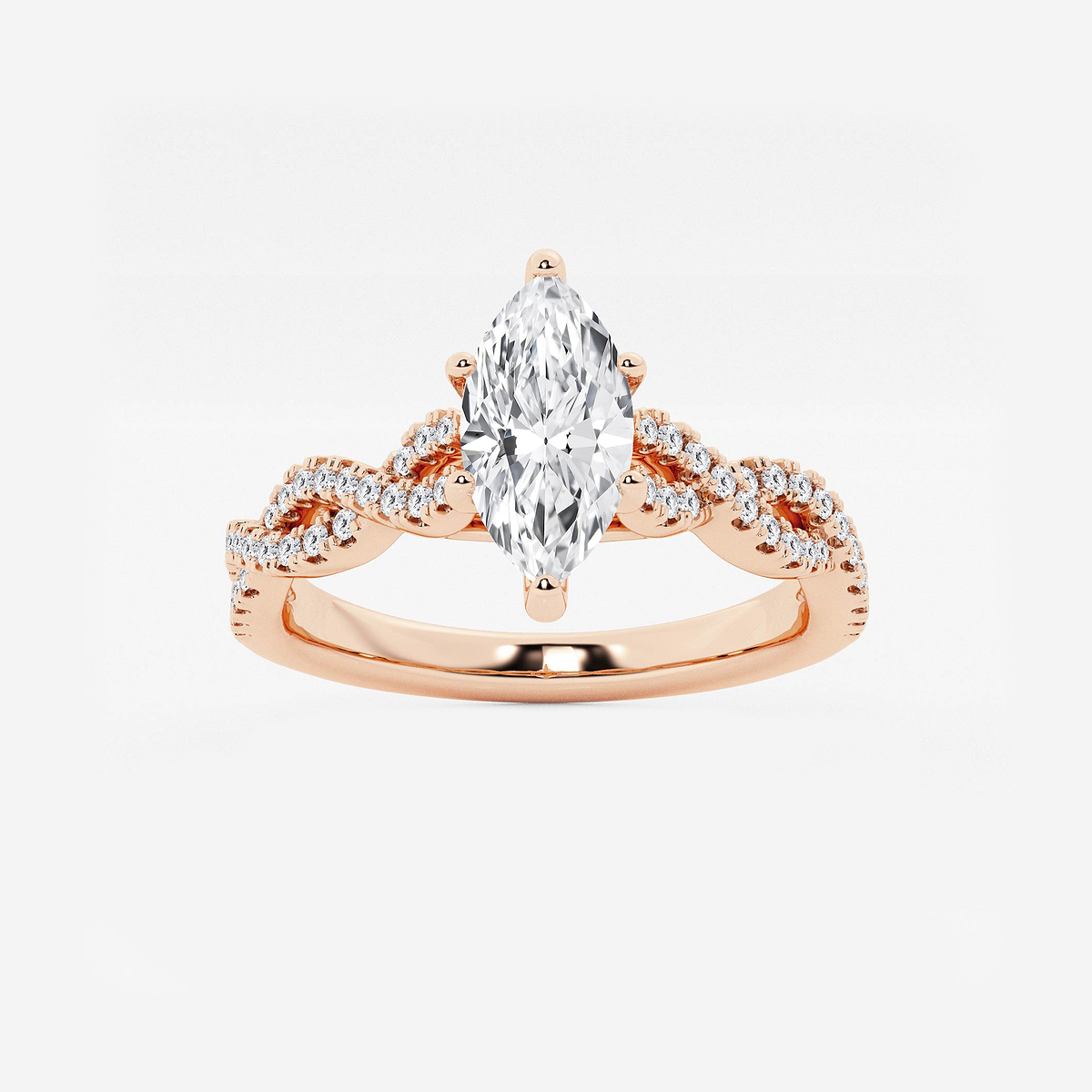 1 ctw Marquise Lab Grown Diamond Double Twist Engagement Ring