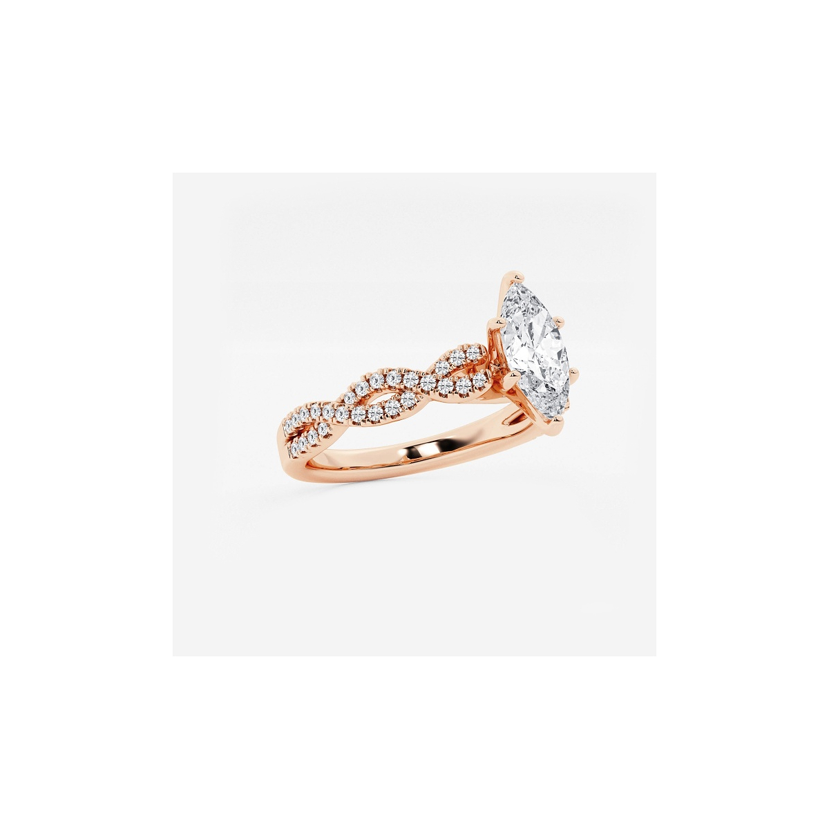 Additional Image 1 for  1 ctw Marquise Lab Grown Diamond Double Twist Engagement Ring