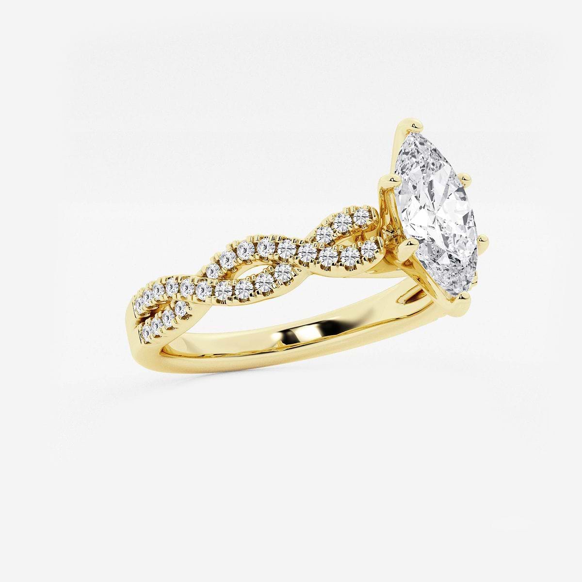 1 ctw Marquise Lab Grown Diamond Double Twist Engagement Ring 14K Yellow Gold, FG, VS2+