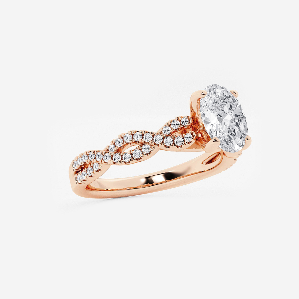 Additional Image 1 for  1 1/4 ctw Oval Lab Grown Diamond Double Twist Engagement Ring
