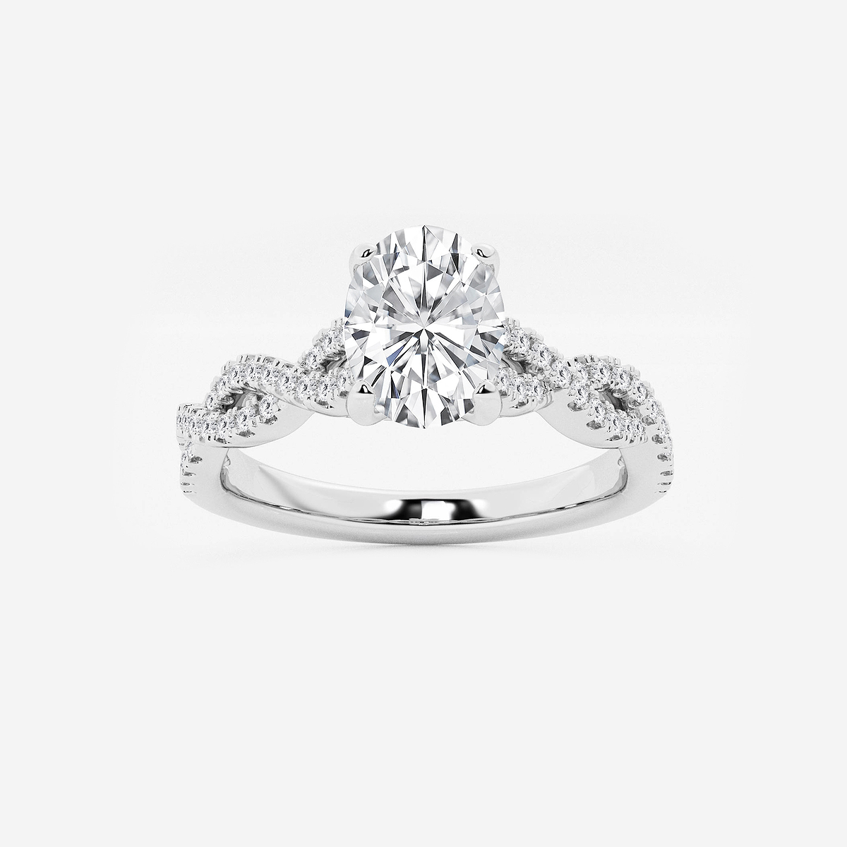 1 1/4 ctw Oval Lab Grown Diamond Double Twist Engagement Ring