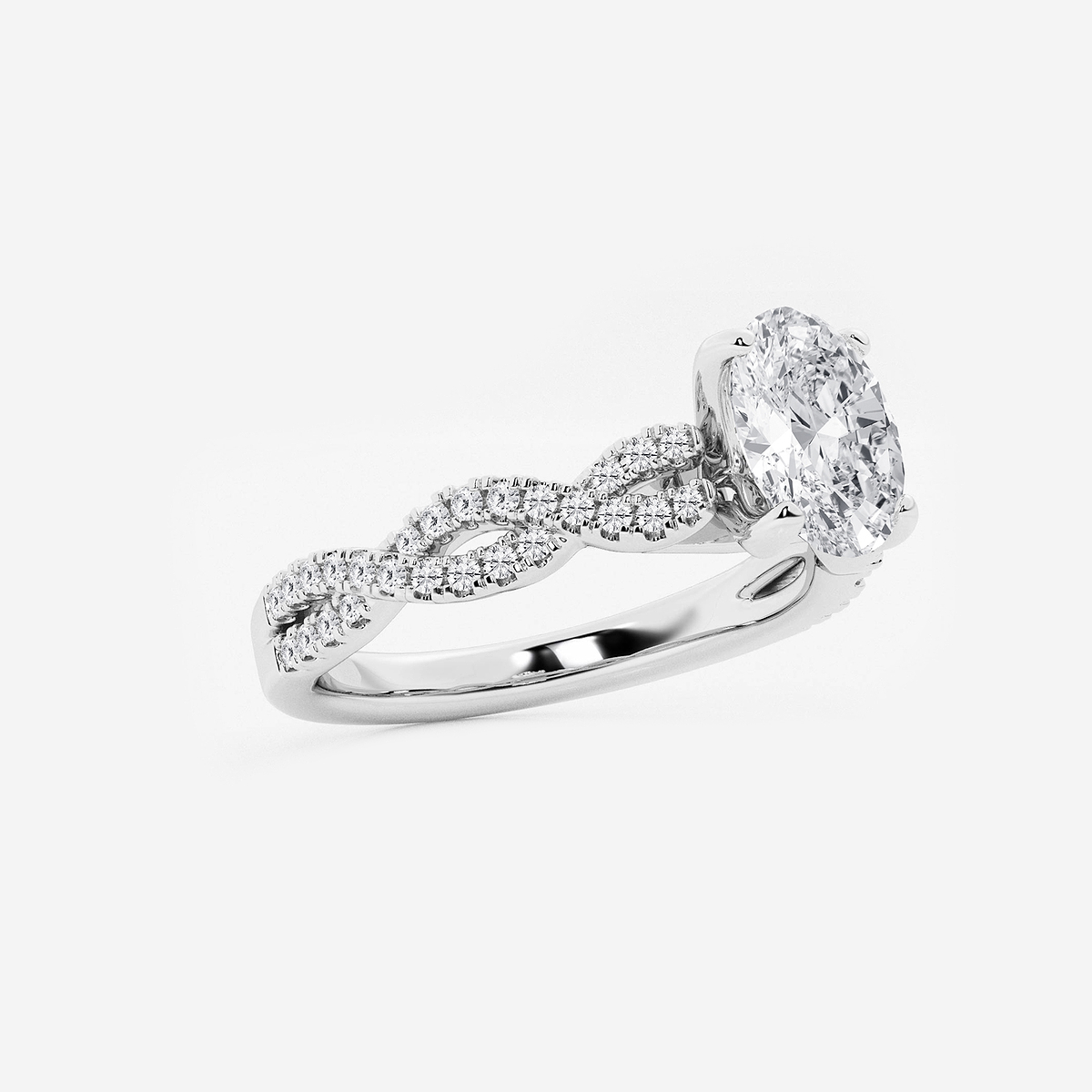 Additional Image 1 for  1 1/4 ctw Oval Lab Grown Diamond Double Twist Engagement Ring