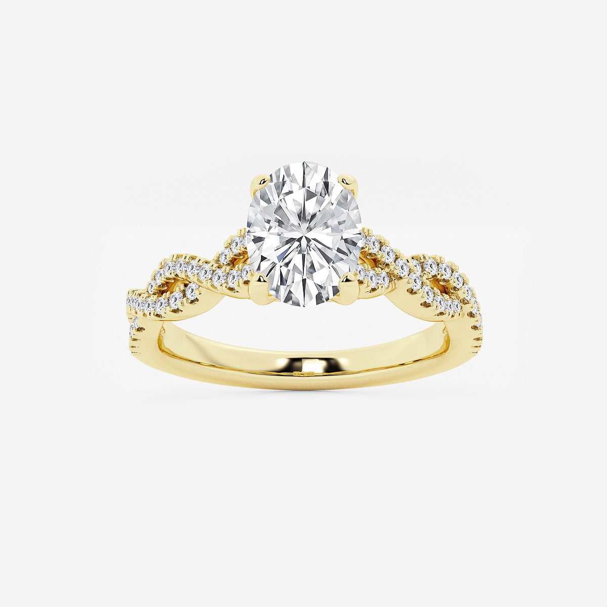 1 1/4 ctw Oval Lab Grown Diamond Double Twist Engagement Ring