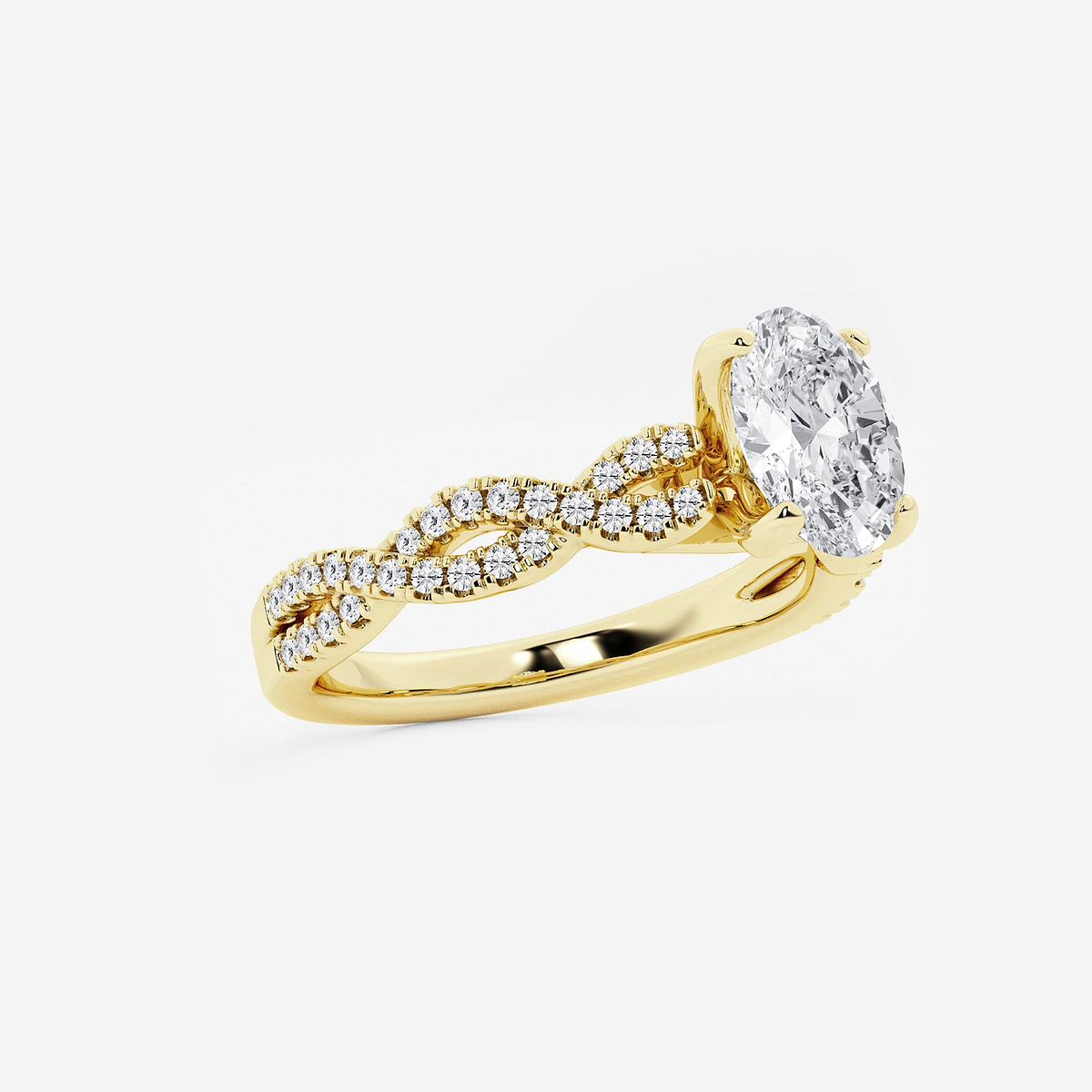 Additional Image 1 for  1 1/4 ctw Oval Lab Grown Diamond Double Twist Engagement Ring