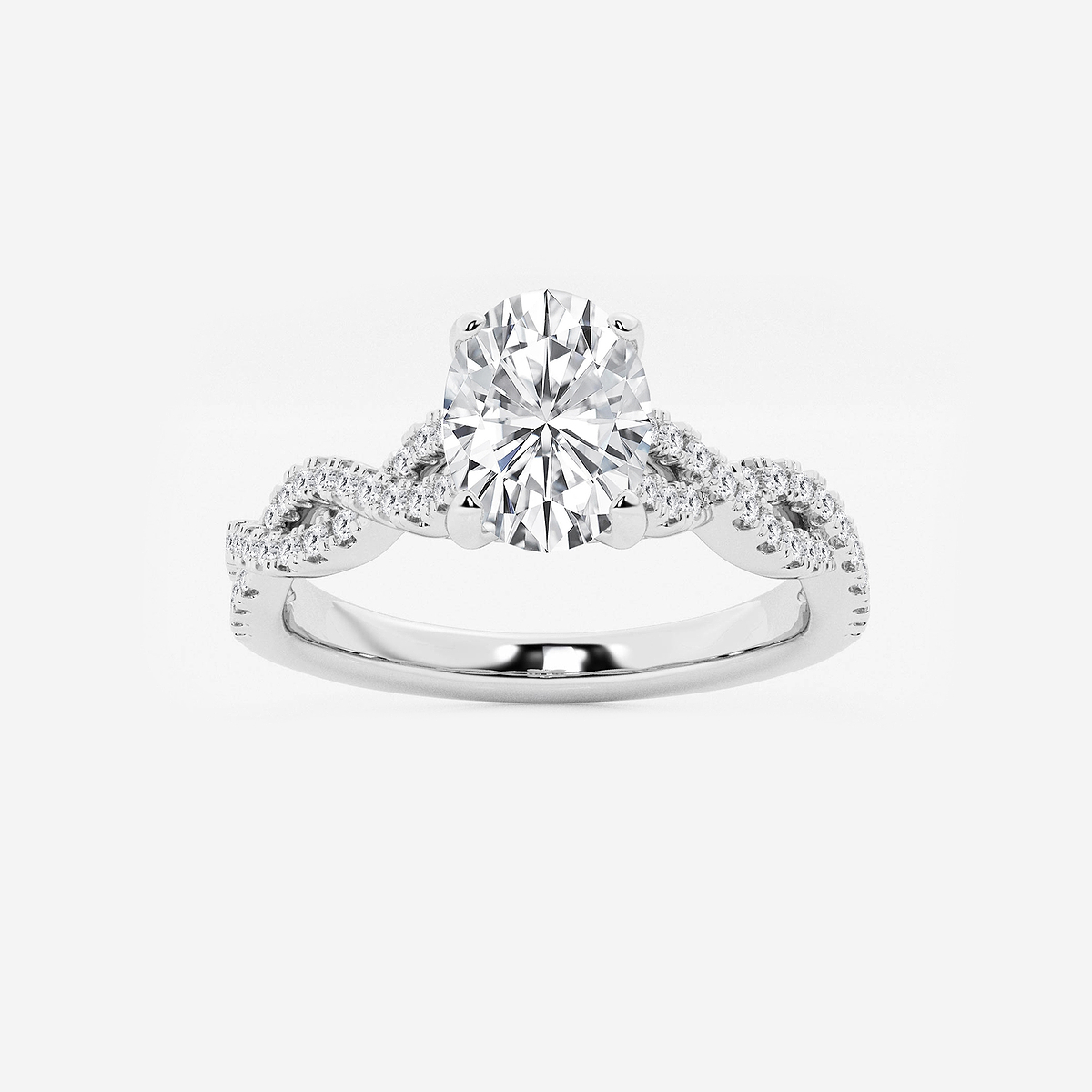 1 1/4 ctw Oval Lab Grown Diamond Double Twist Engagement Ring