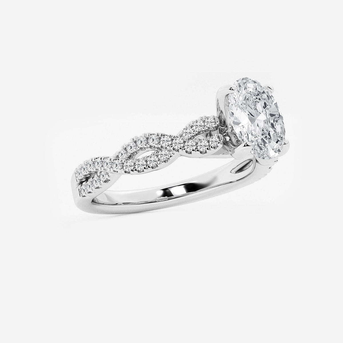 Additional Image 1 for  1 1/4 ctw Oval Lab Grown Diamond Double Twist Engagement Ring