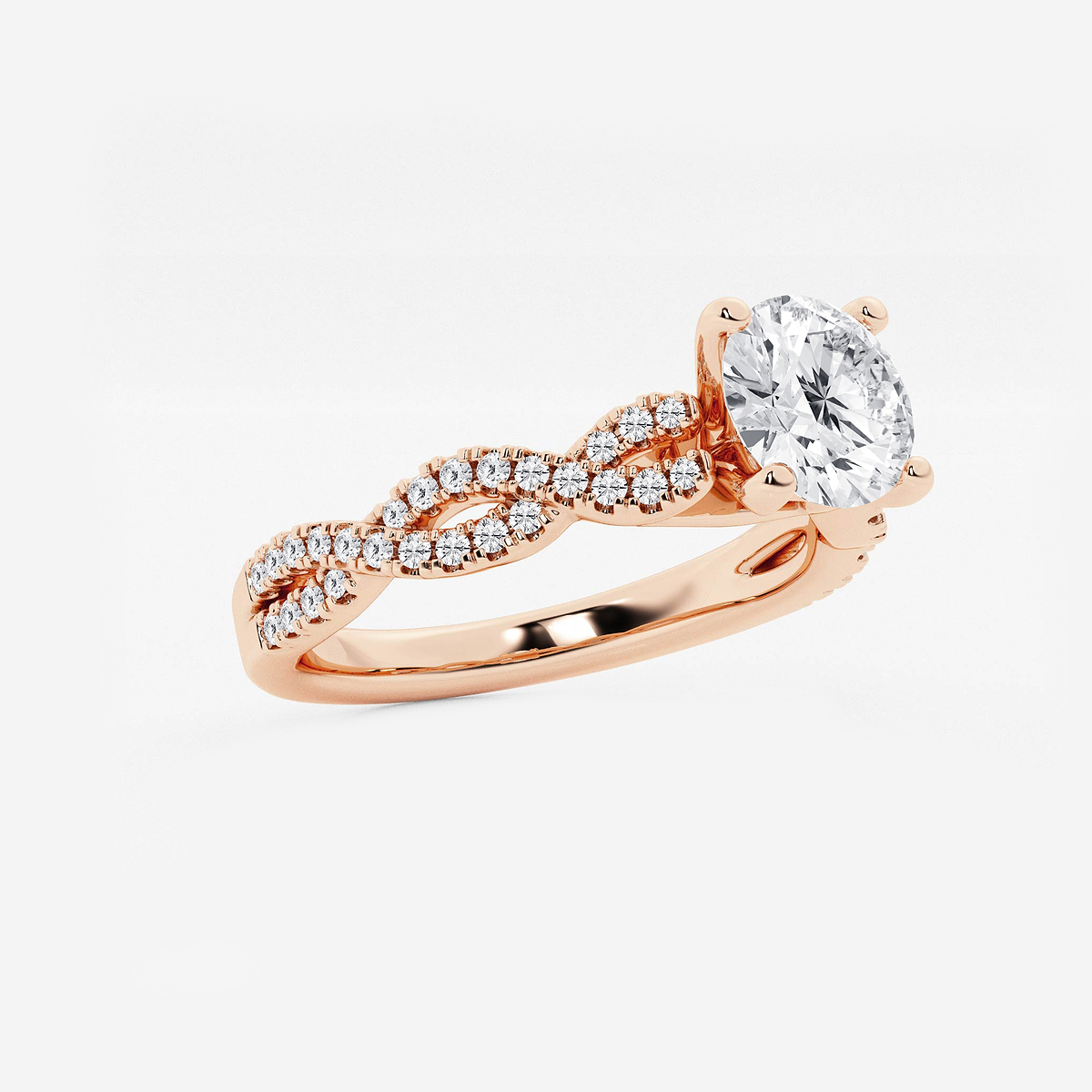 Additional Image 1 for  1 1/4 ctw Round Lab Grown Diamond Double Twist Engagement Ring