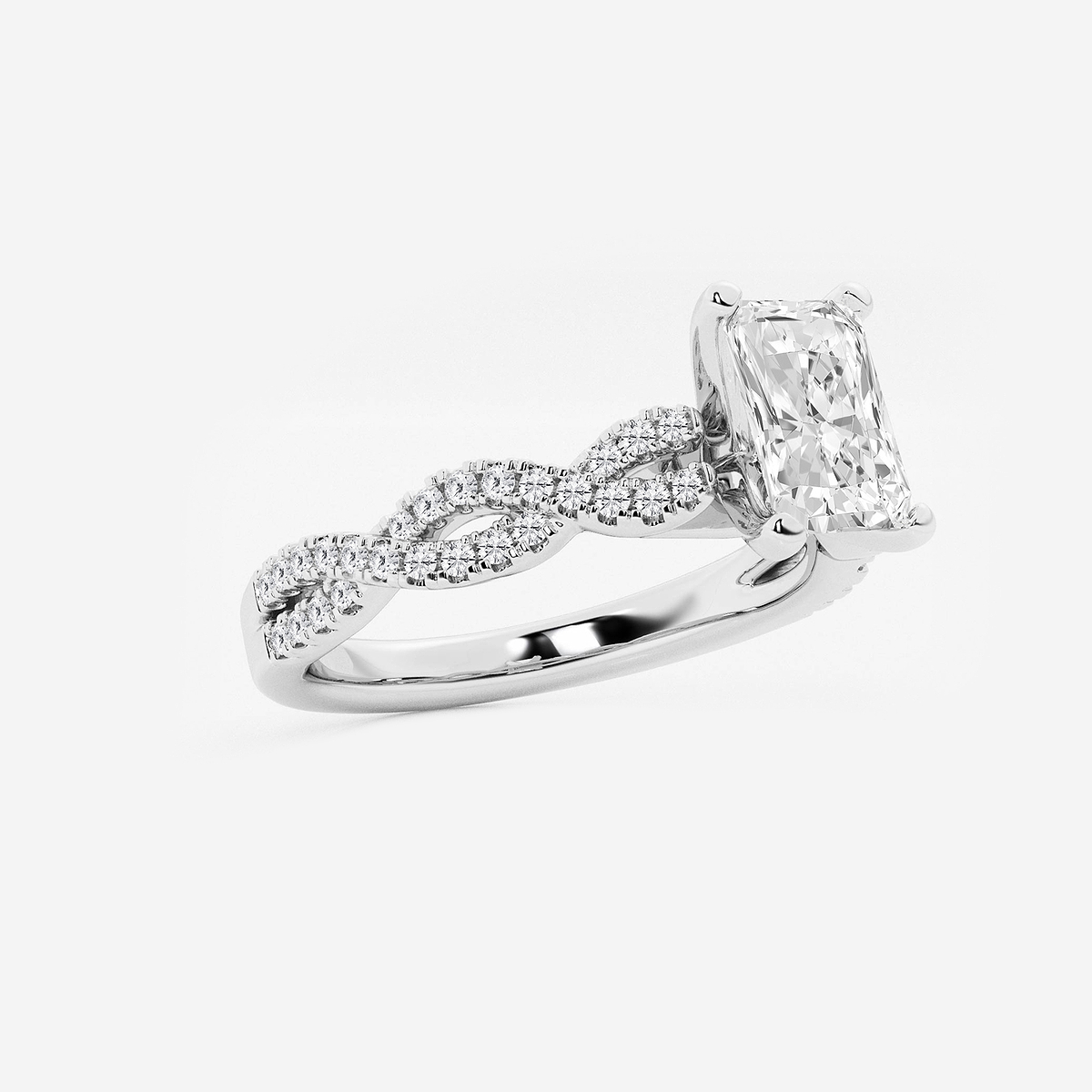 Additional Image 1 for  1 1/4 ctw Radiant Lab Grown Diamond Double Twist Engagement Ring