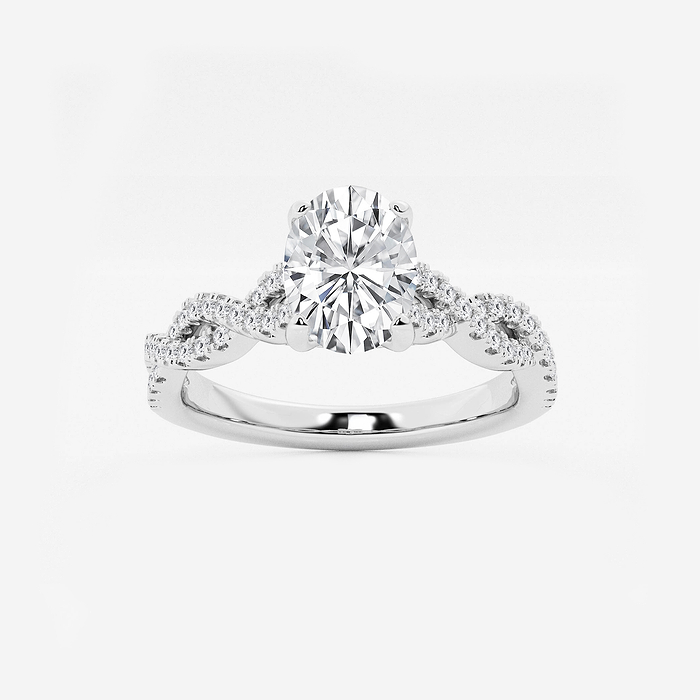 Audrey 1 ctw Oval Lab Grown Diamond Double Twist Engagement Ring