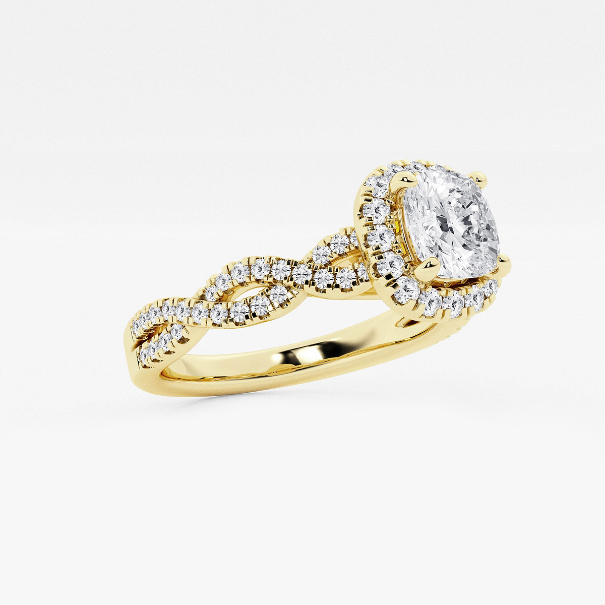Additional Image 1 for  1 2/5 ctw Cushion Lab Grown Diamond Double Twist Halo Engagement Ring