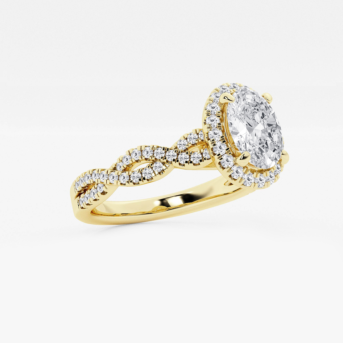 Additional Image 1 for  1 2/5 ctw Oval Lab Grown Diamond Double Twist Halo Engagement Ring