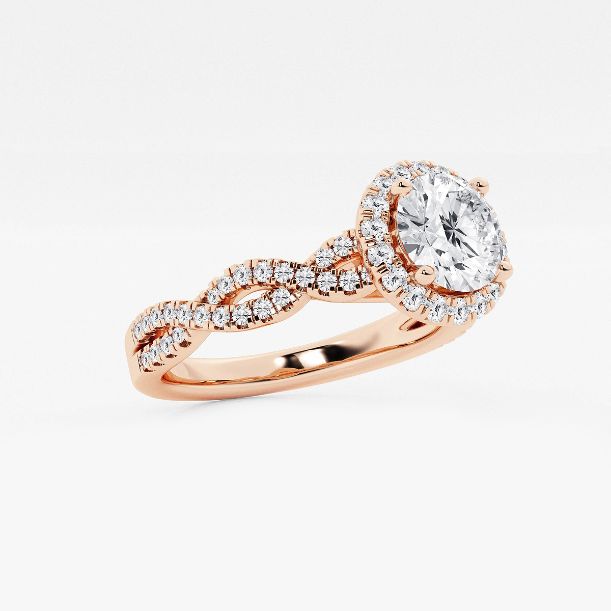 Additional Image 1 for  1 2/5 ctw Round Lab Grown Diamond Double Twist Halo Engagement Ring