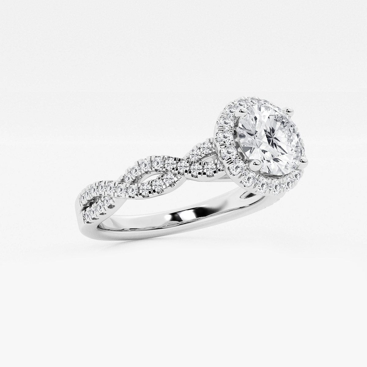 Additional Image 1 for  1 2/5 ctw Round Lab Grown Diamond Double Twist Halo Engagement Ring