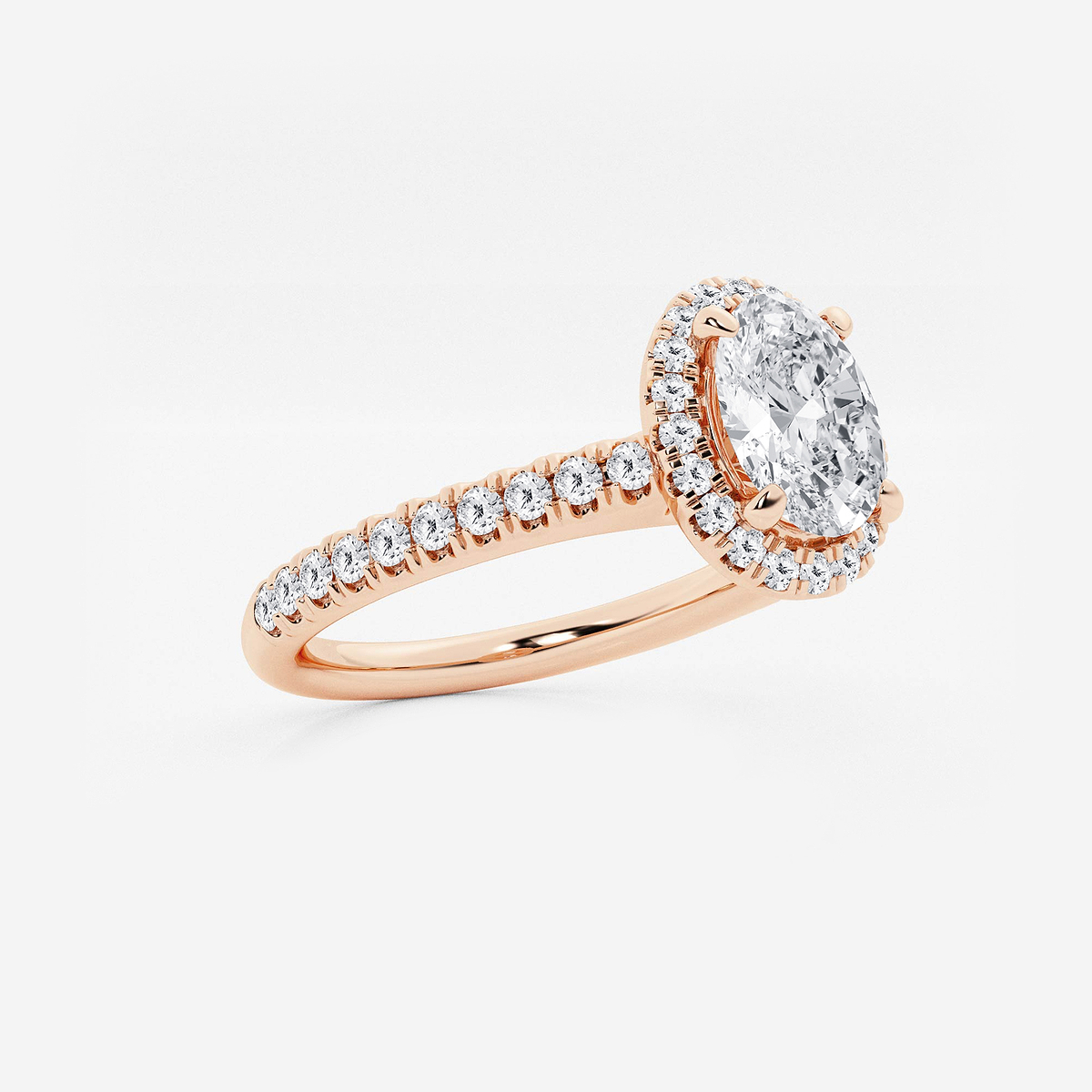 Additional Image 1 for  1 3/8 ctw Oval Lab Grown Diamond V-Prong Halo Engagement Ring