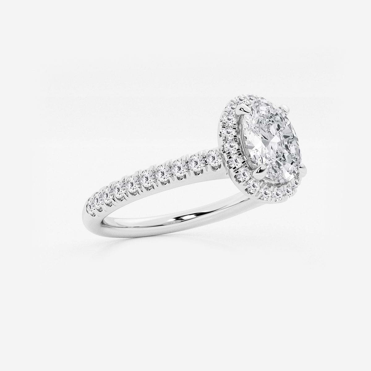 Additional Image 1 for  1 3/8 ctw Oval Lab Grown Diamond V-Prong Halo Engagement Ring