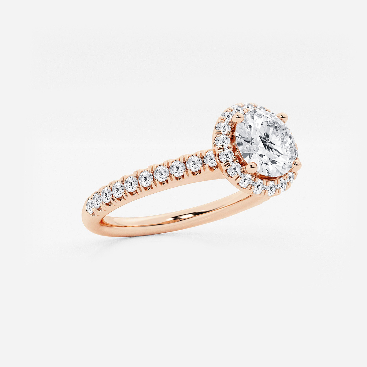 Additional Image 1 for  1 3/8 ctw Round Lab Grown Diamond V-Prong Halo Engagement Ring
