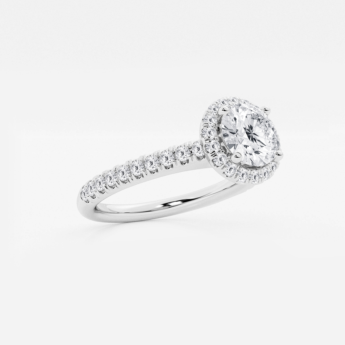 Additional Image 1 for  1 3/8 ctw Round Lab Grown Diamond V-Prong Halo Engagement Ring