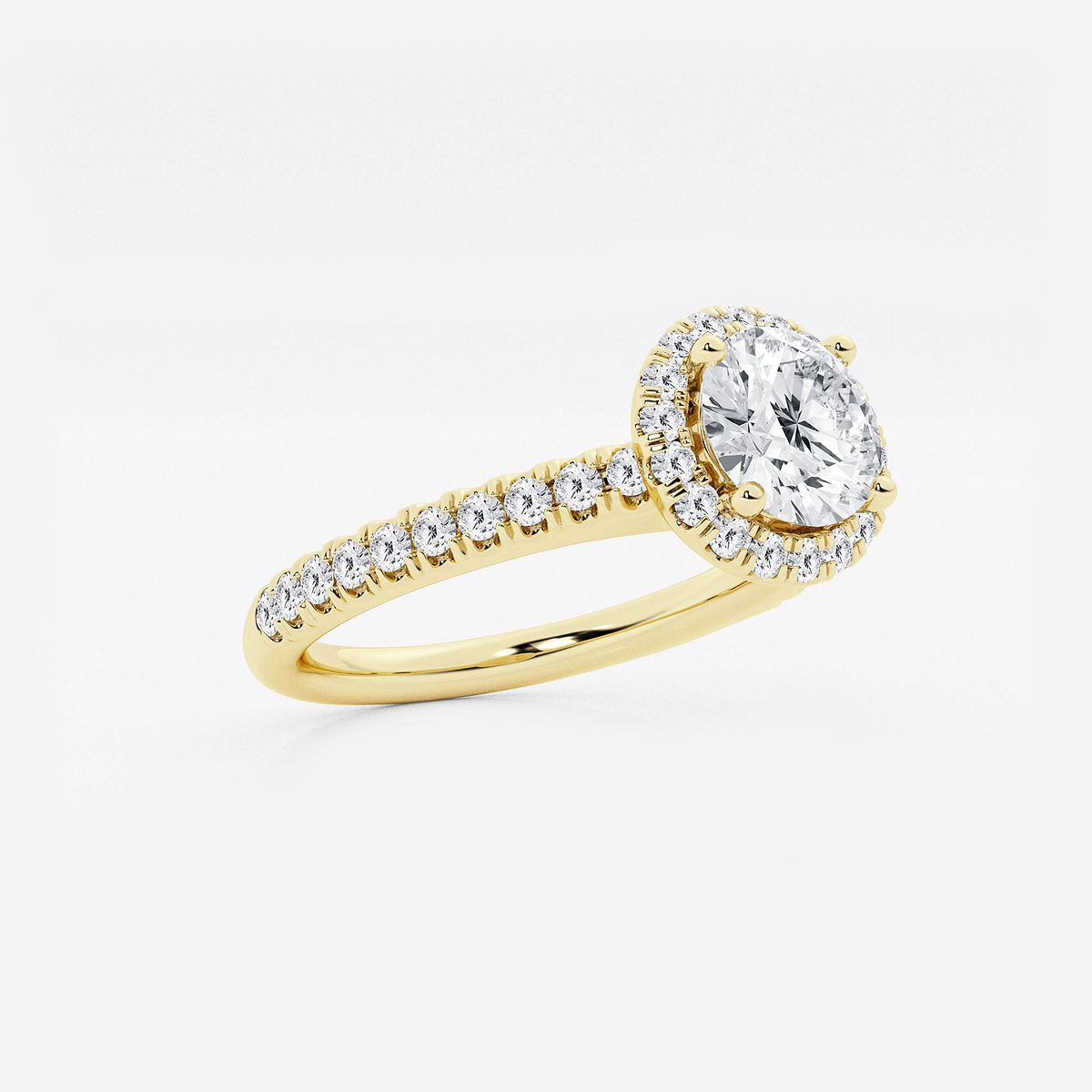 Additional Image 1 for  1 3/8 ctw Round Lab Grown Diamond V-Prong Halo Engagement Ring