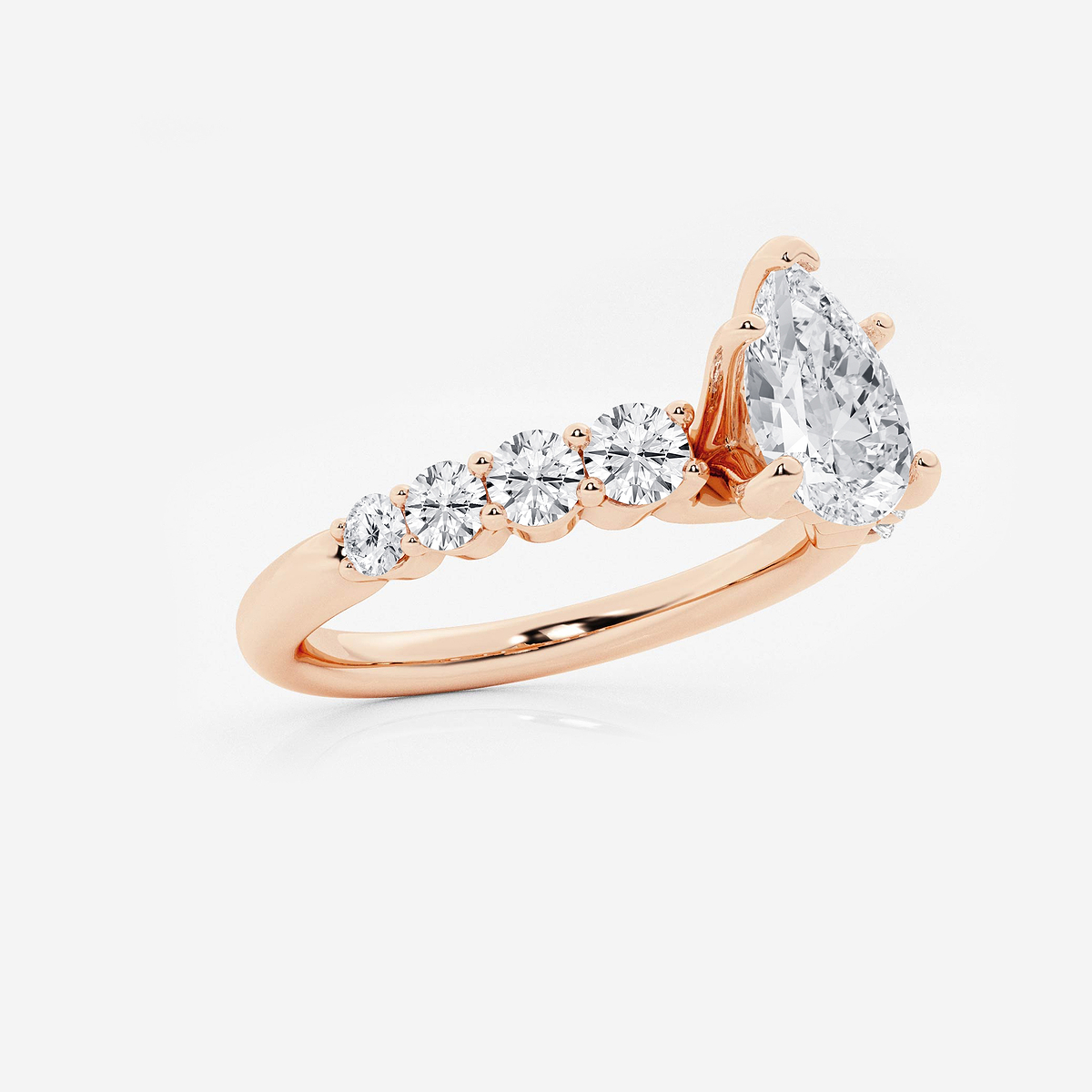 Additional Image 1 for  1 1/2 ctw Pear Lab Grown Diamond Graduated Engagement Ring