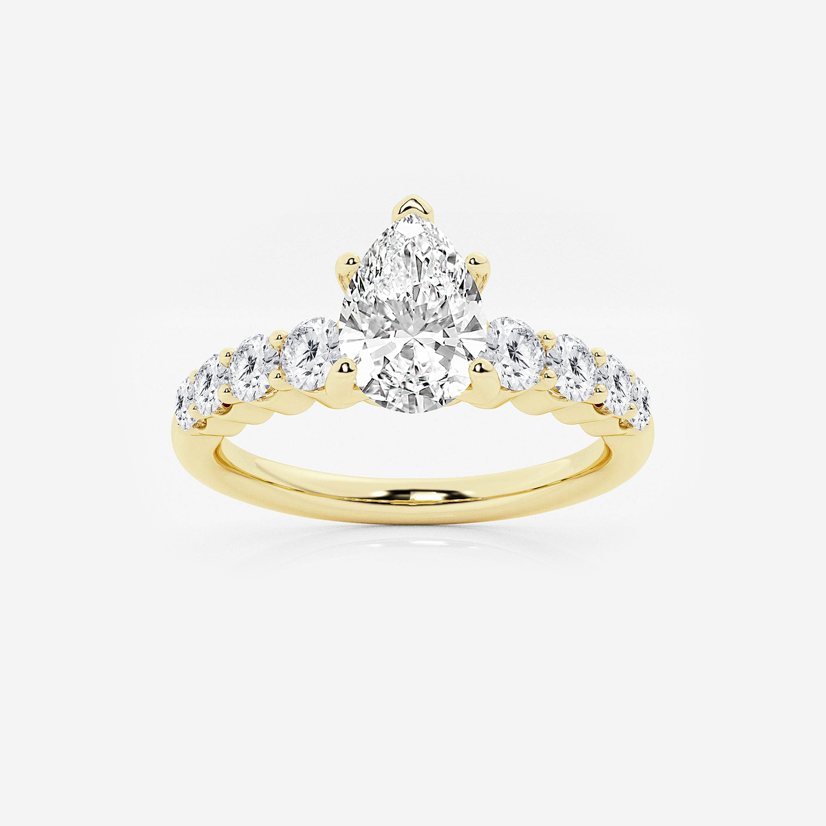 1 1/2 ctw Pear Lab Grown Diamond Graduated Engagement Ring