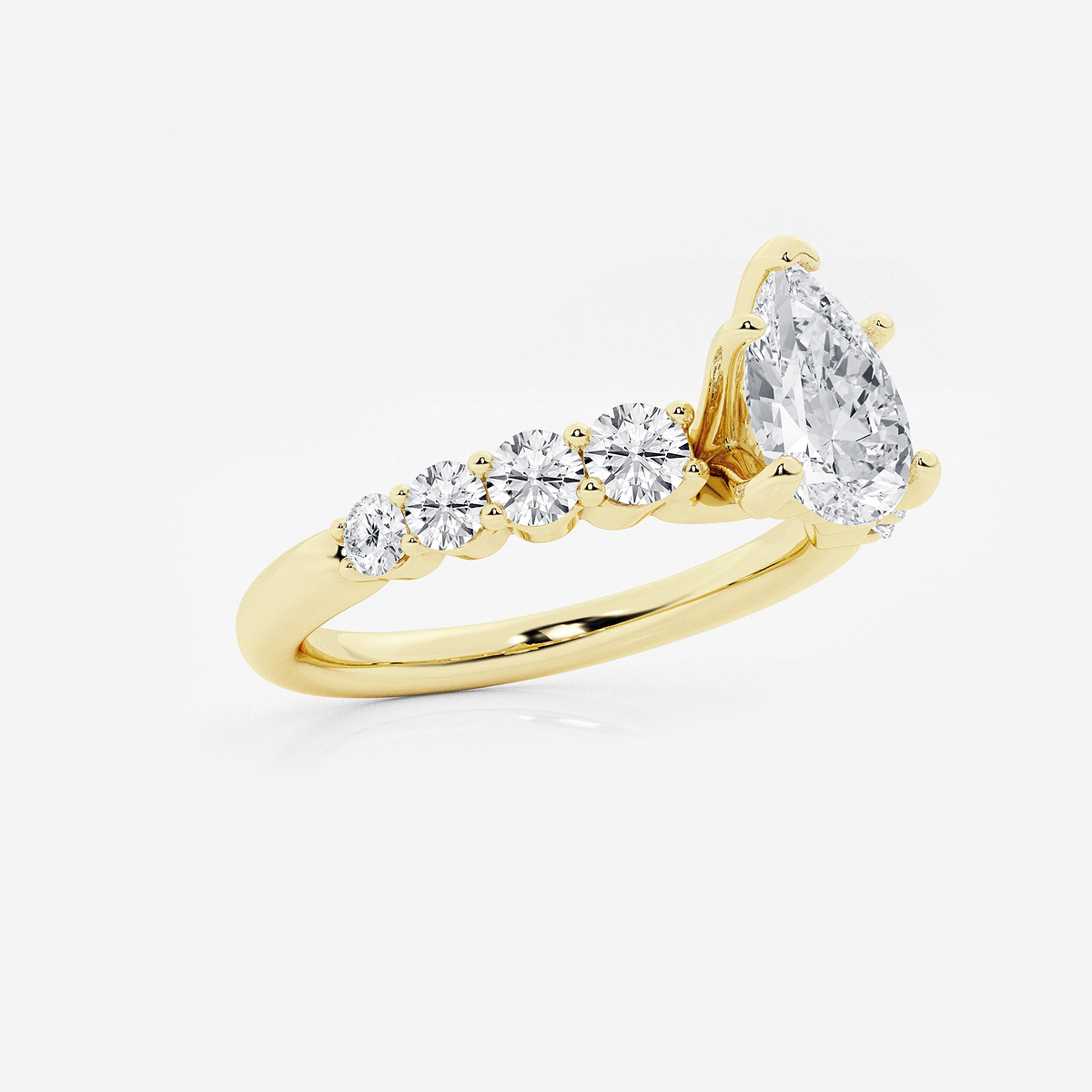 Additional Image 1 for  1 1/2 ctw Pear Lab Grown Diamond Graduated Engagement Ring