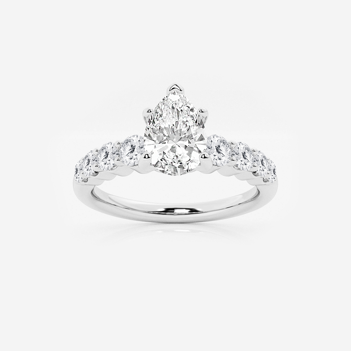 1 1/2 ctw Pear Lab Grown Diamond Graduated Engagement Ring