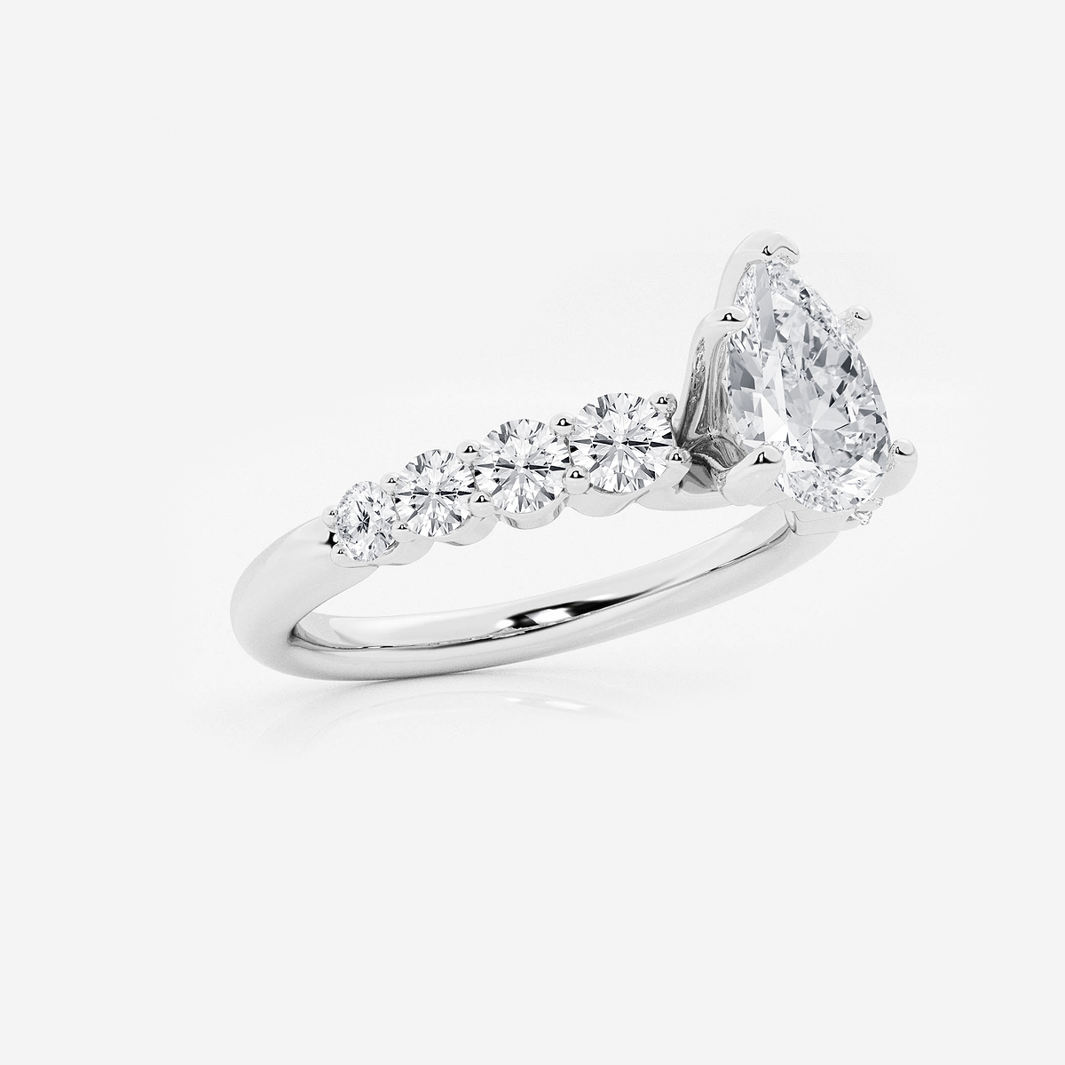 Additional Image 1 for  1 1/2 ctw Pear Lab Grown Diamond Graduated Engagement Ring