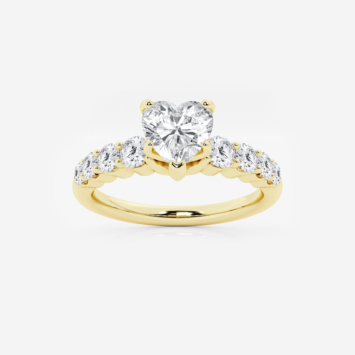 1 1/2 ctw Heart Lab Grown Diamond Graduated Engagement Ring