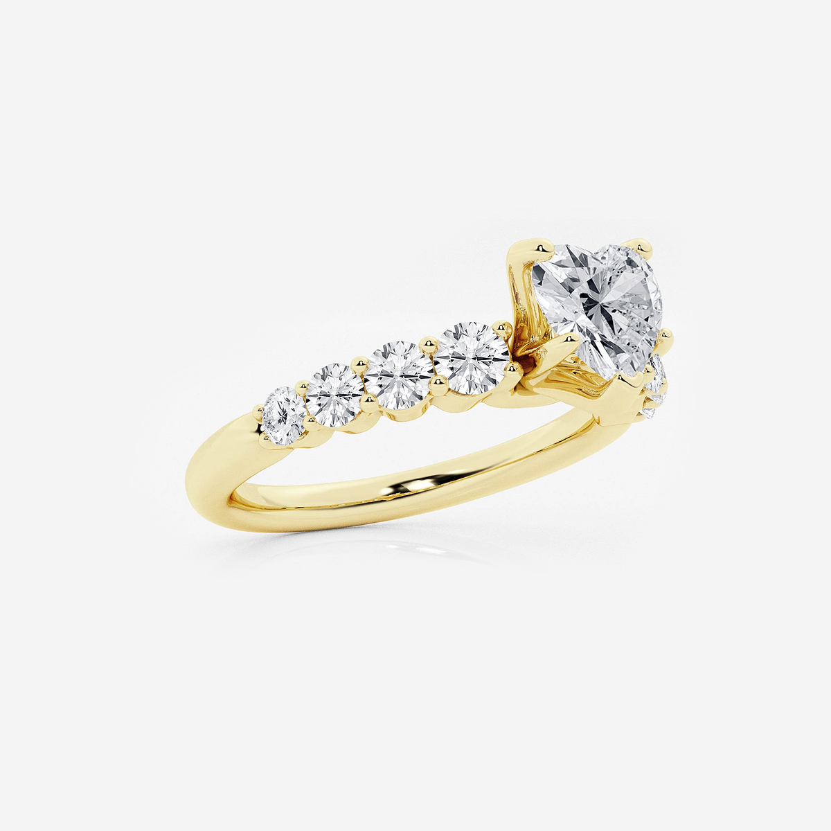 Additional Image 1 for  1 1/2 ctw Heart Lab Grown Diamond Graduated Engagement Ring