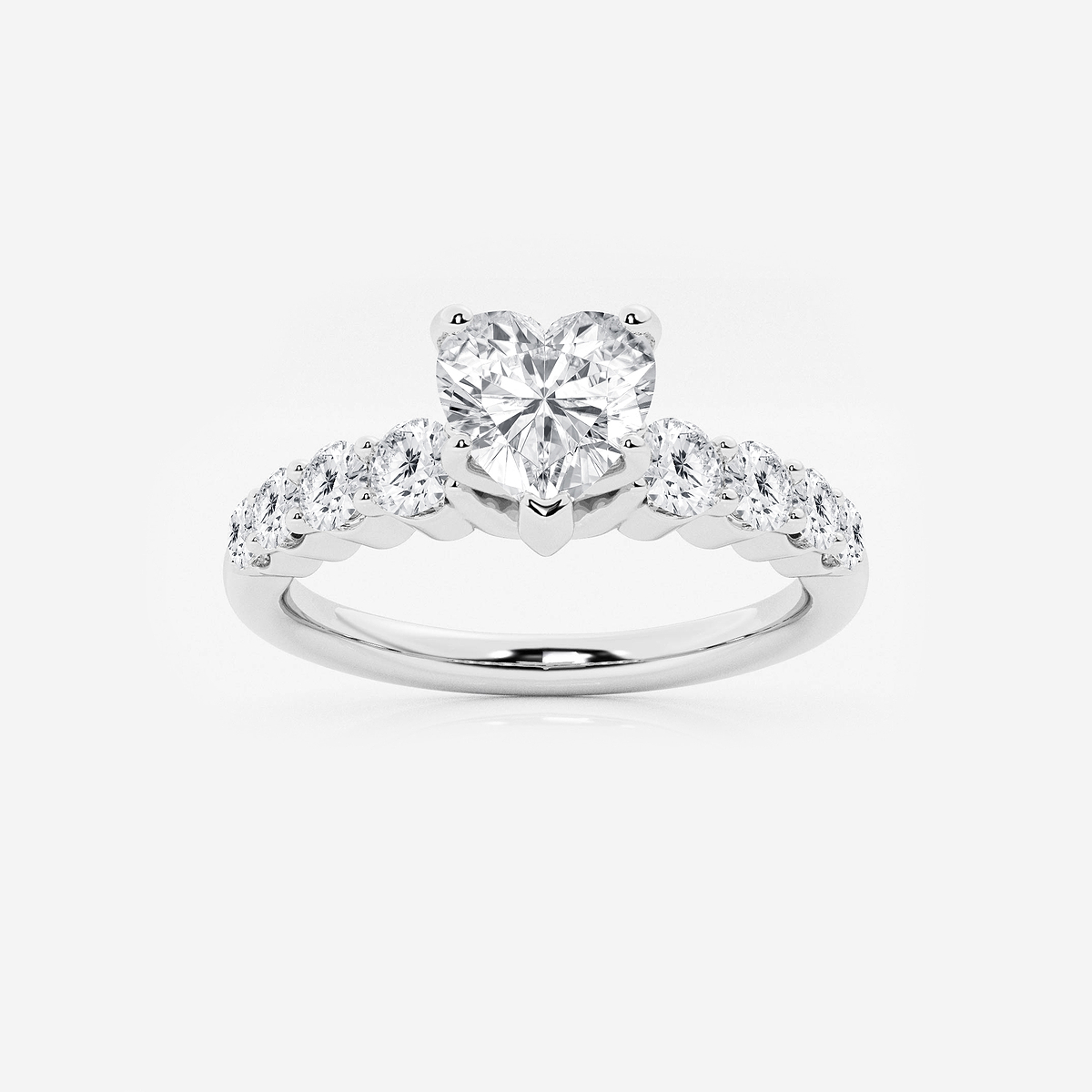 1 1/2 ctw Heart Lab Grown Diamond Graduated Engagement Ring
