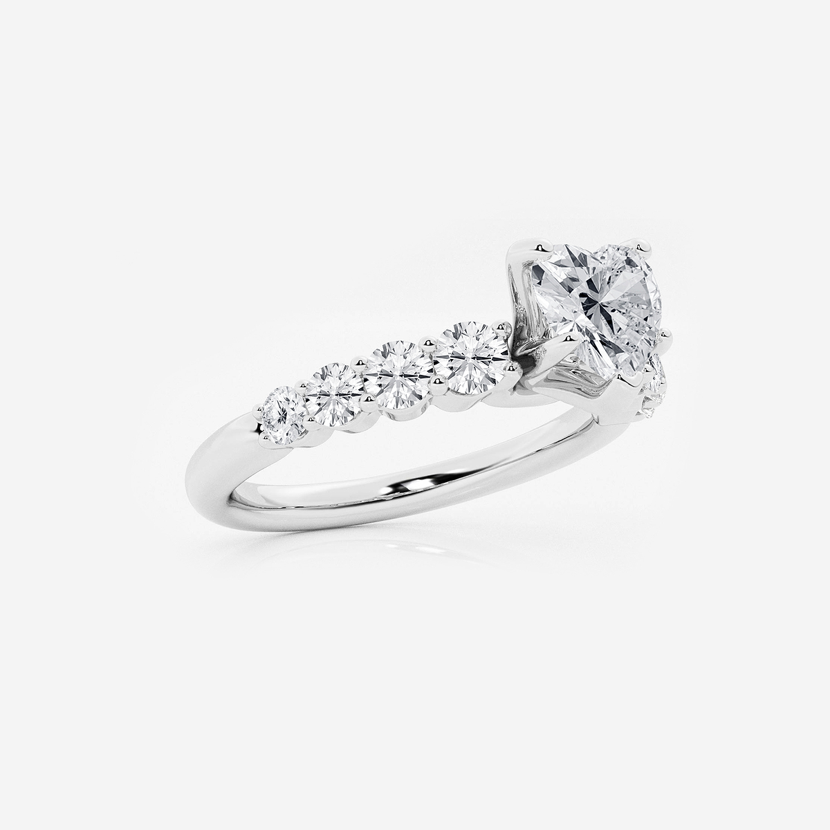 Additional Image 1 for  1 1/2 ctw Heart Lab Grown Diamond Graduated Engagement Ring