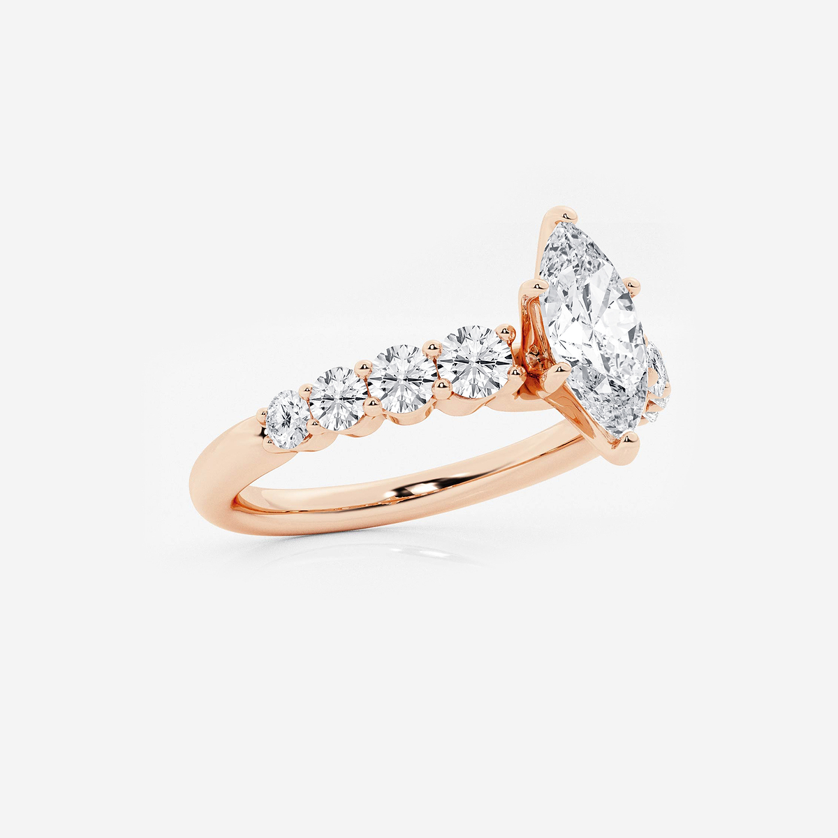 Additional Image 1 for  1 1/2 ctw Marquise Lab Grown Diamond Graduated Engagement Ring
