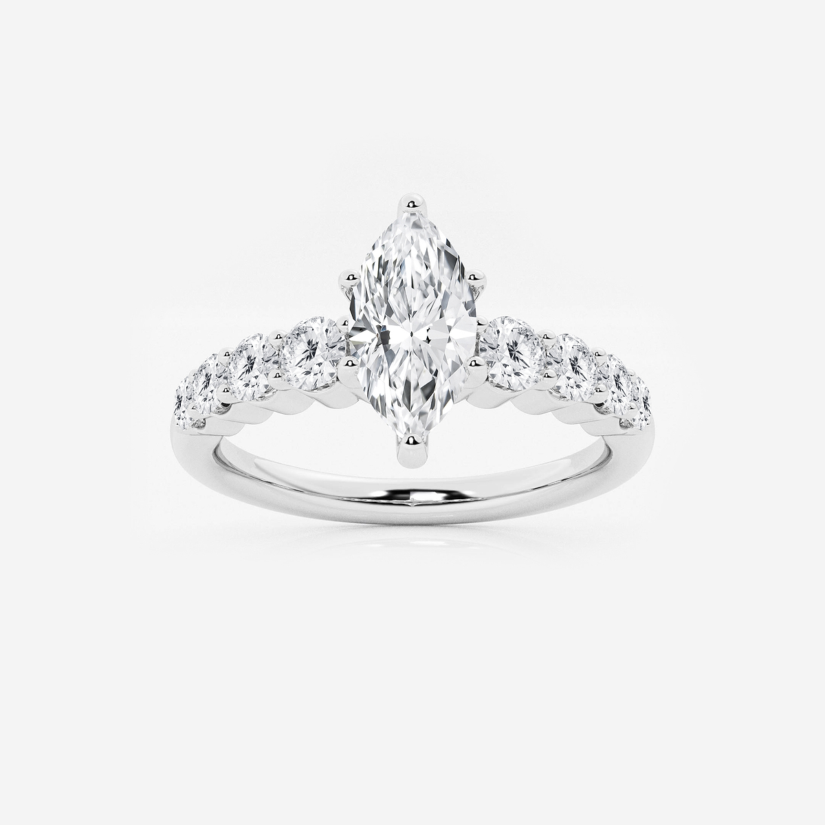 1 1/2 ctw Marquise Lab Grown Diamond Graduated Engagement Ring