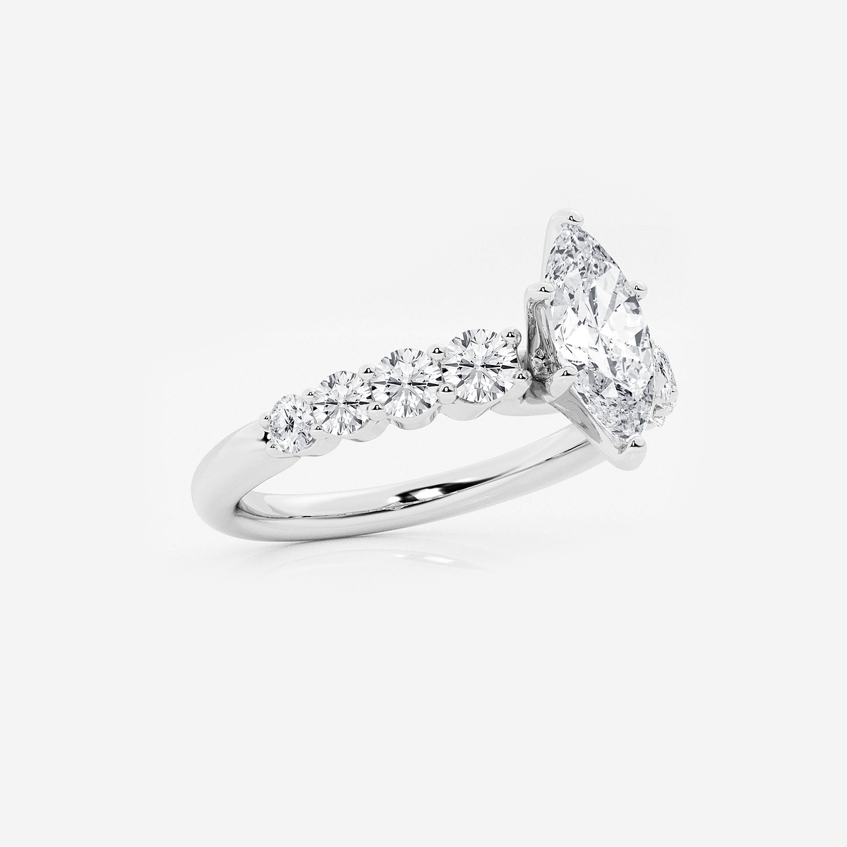Additional Image 1 for  1 1/2 ctw Marquise Lab Grown Diamond Graduated Engagement Ring