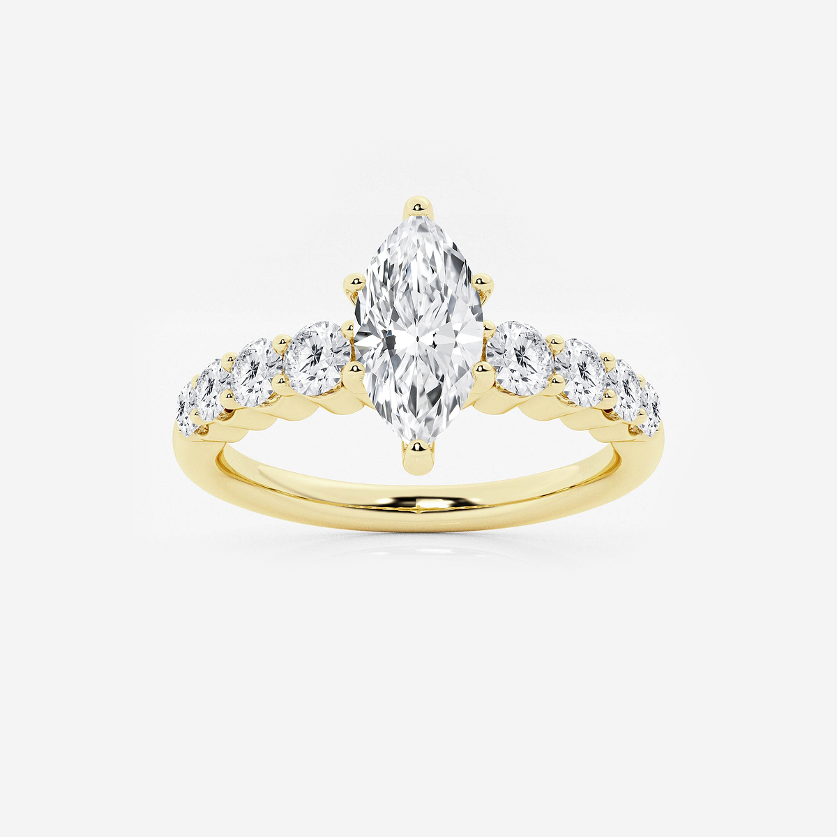 1 1/2 ctw Marquise Lab Grown Diamond Graduated Engagement Ring