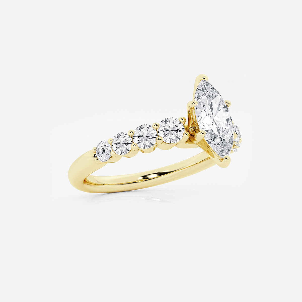 Additional Image 1 for  1 1/2 ctw Marquise Lab Grown Diamond Graduated Engagement Ring