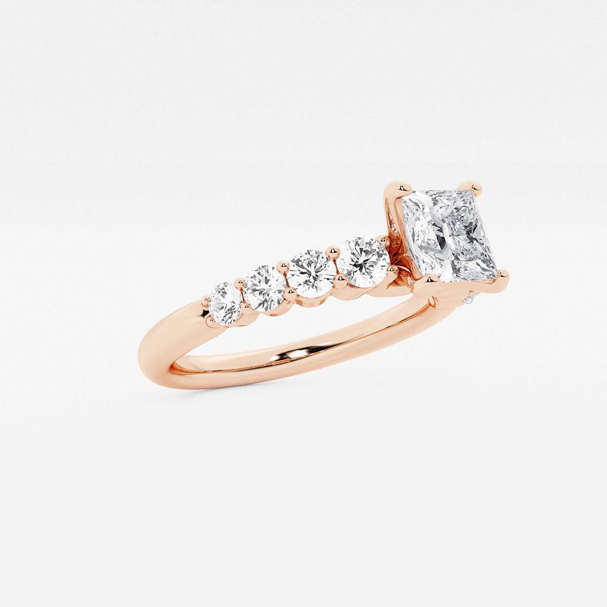Additional Image 1 for  1 1/2 ctw Princess Lab Grown Diamond Graduated Engagement Ring