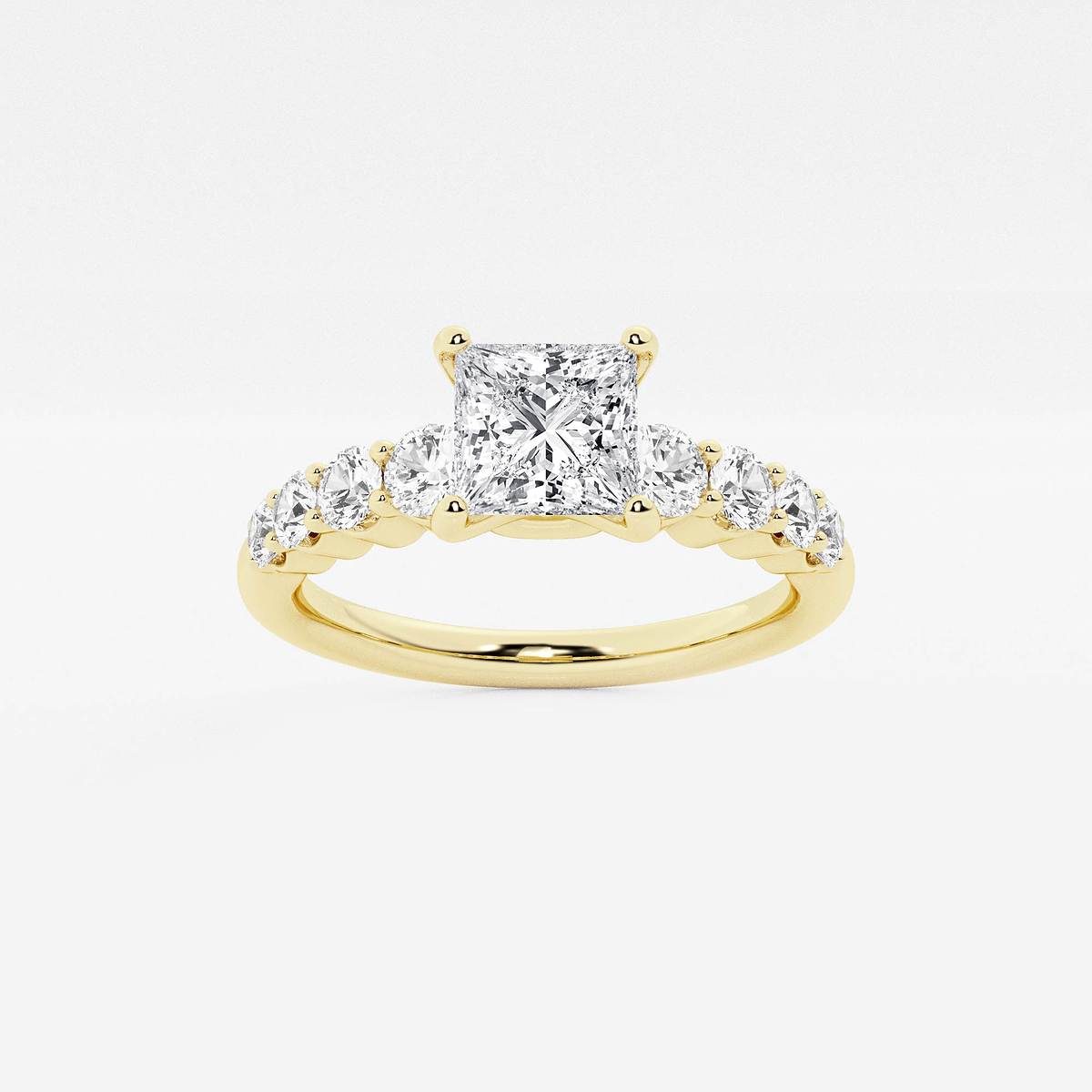 1 1/2 ctw Princess Lab Grown Diamond Graduated Engagement Ring