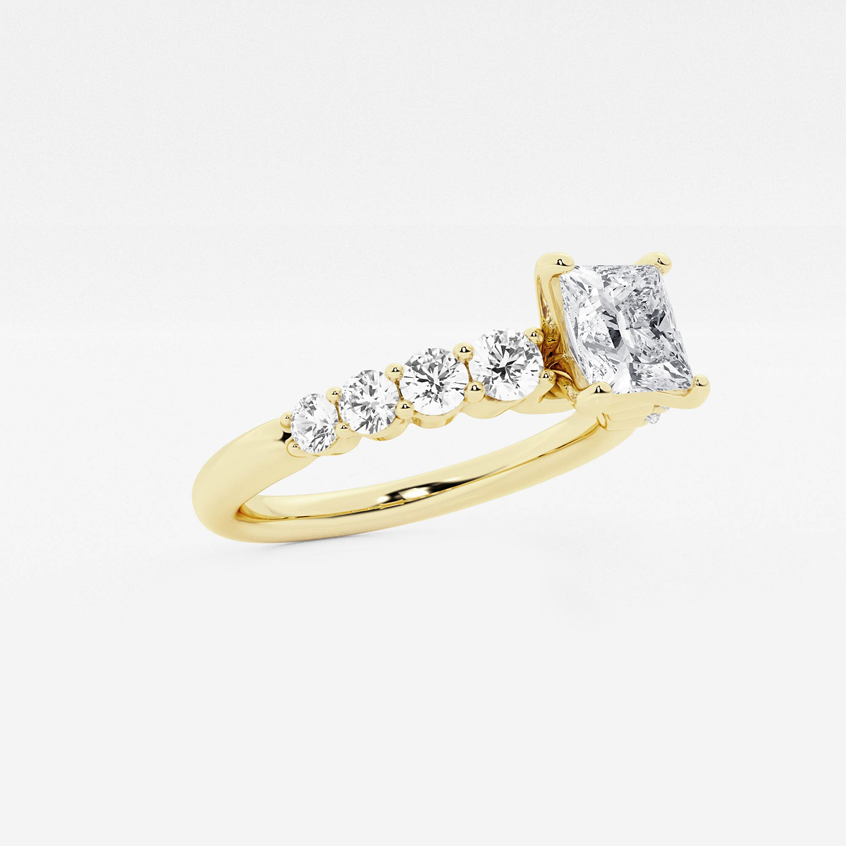 Additional Image 1 for  1 1/2 ctw Princess Lab Grown Diamond Graduated Engagement Ring