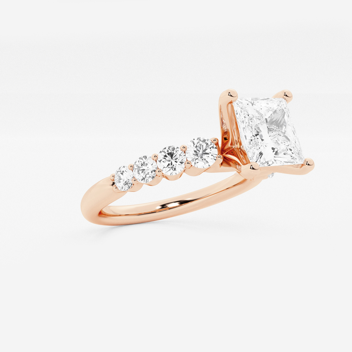 Additional Image 1 for  2 ctw Princess Lab Grown Diamond Graduated Engagement Ring