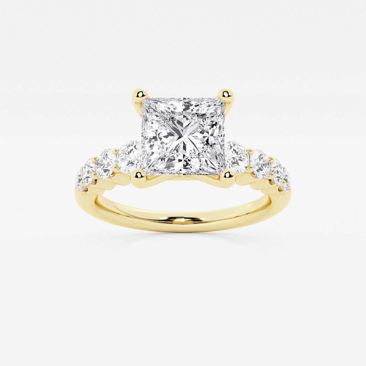2 ctw Princess Lab Grown Diamond Graduated Engagement Ring
