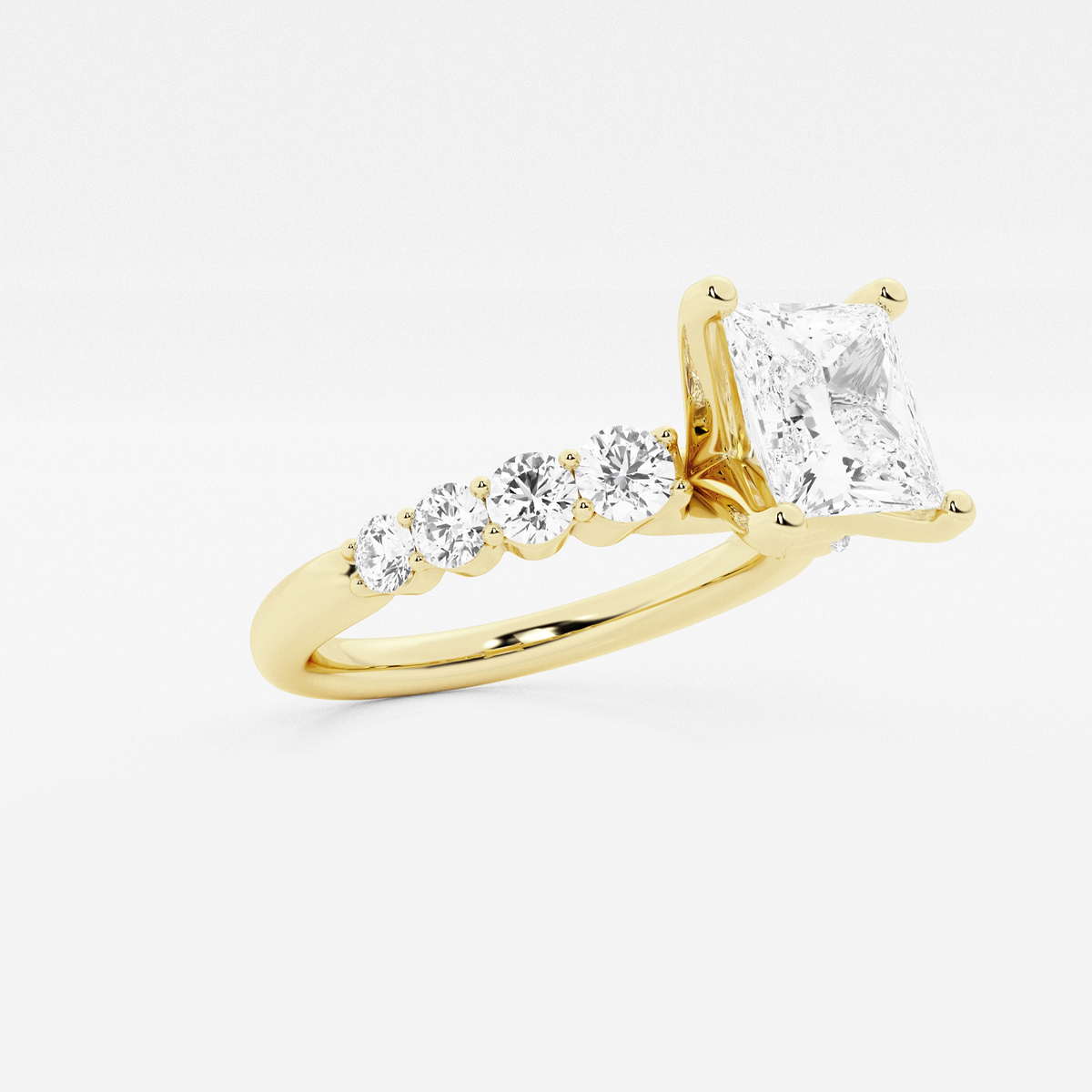 Additional Image 1 for  2 ctw Princess Lab Grown Diamond Graduated Engagement Ring
