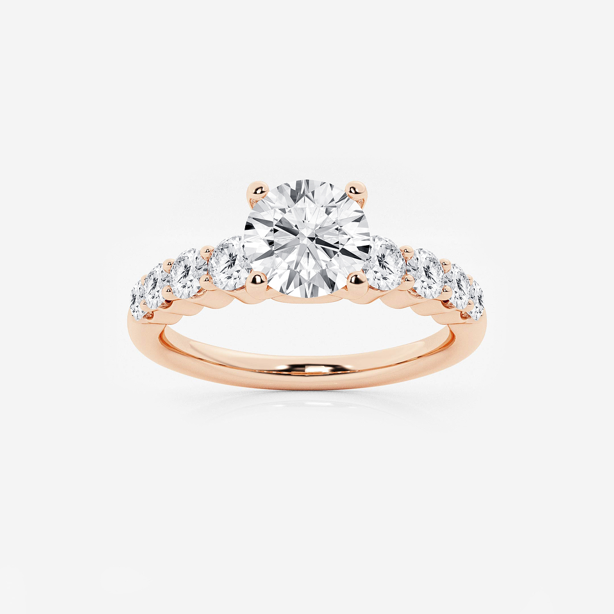 1 1/2 ctw Round Lab Grown Diamond Graduated Engagement Ring