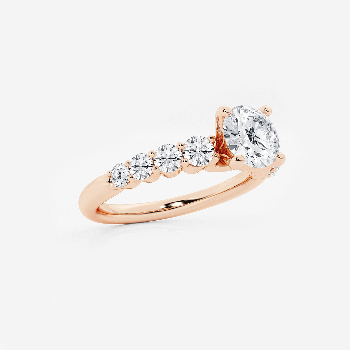 Additional Image 1 for  1 1/2 ctw Round Lab Grown Diamond Graduated Engagement Ring